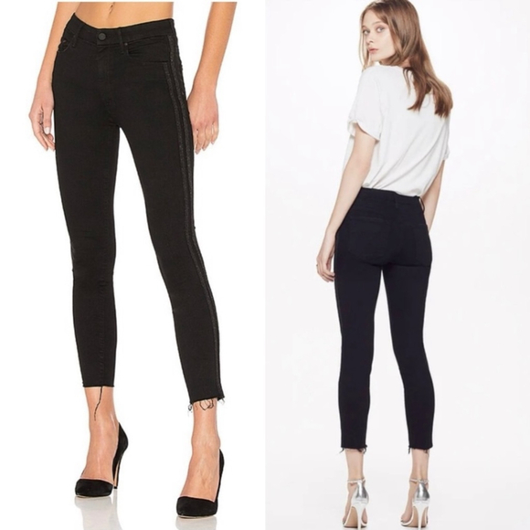 Mother High Waist Looker Ankle Fray in Guilty Party Racer -24 - Picture 1 of 15